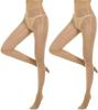 Women's Shiny High-Waisted Silk Tights - Transparent, Skinny Horse Oil Stockings