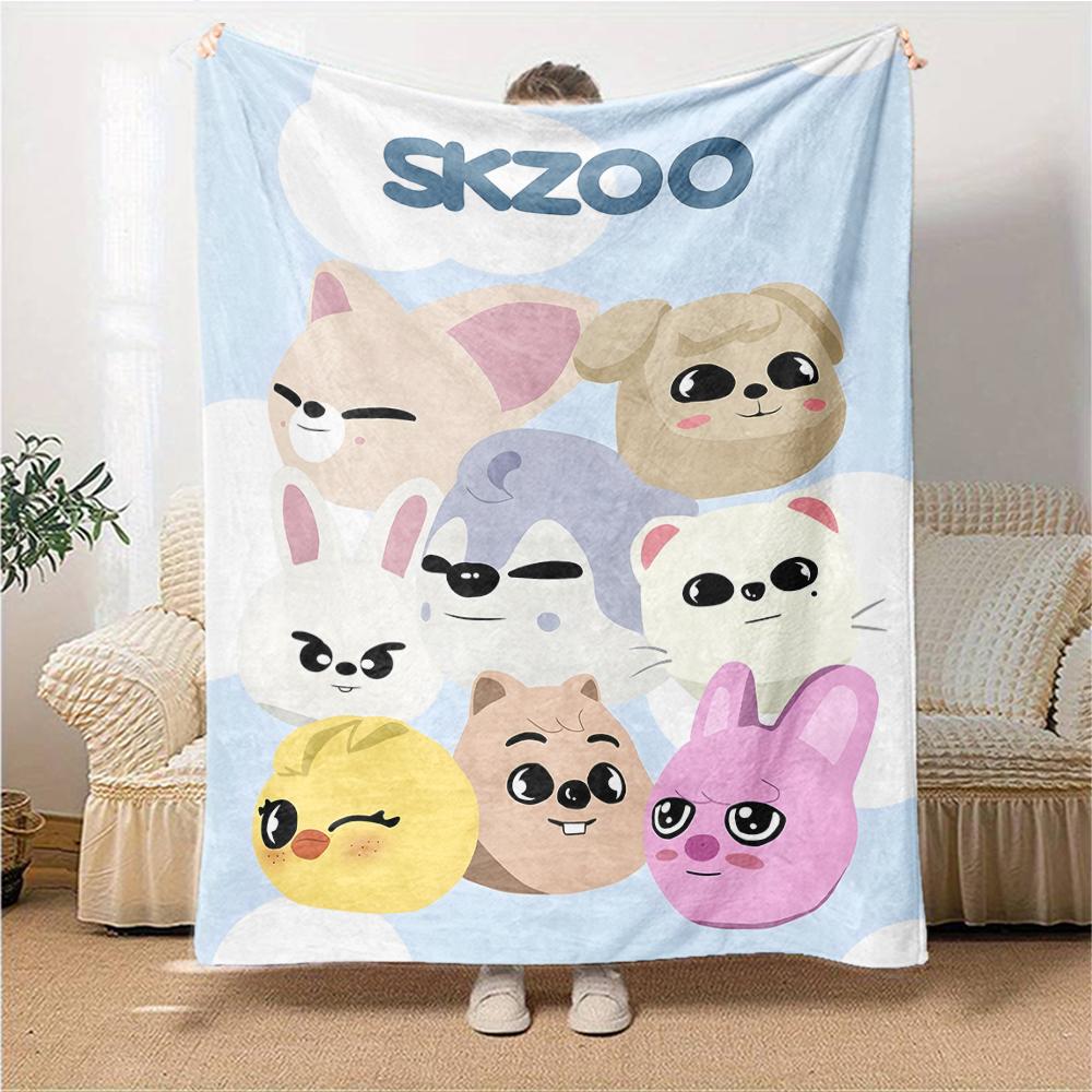 1Pc Kawaii Friends Together Blanket For Couch Bed Plush Cozy Fuzzy Blanket Super Soft Warm Blankets For Fall And Winter 091841