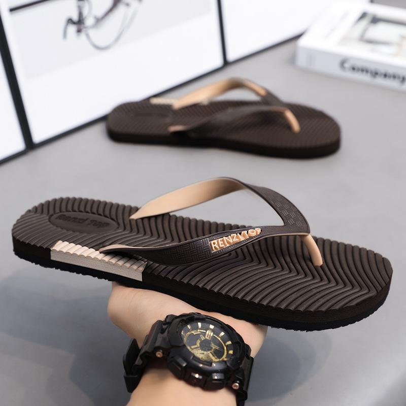 

Flip-flops men s summer outdoor leisure sports pinch slippers wear non-slip soft sole lightweight Vietnamese beach sandals 45