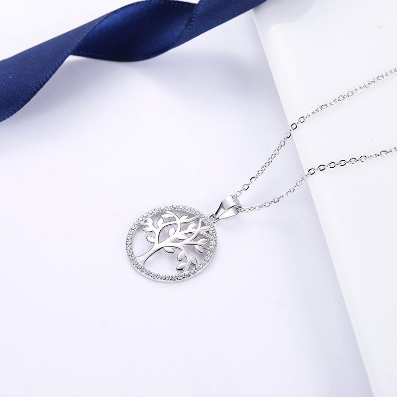 Edy Style S925 Silver Tree of Life Pendant Clavicle Chain Necklace Pendant Women Manufacturer