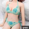 "Plus Size Embroidered Mesh Bikini Lingerie Set"