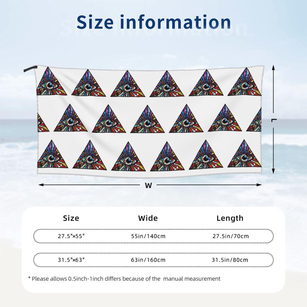 Eye Illuminati Beach Towel Soft Microfiber Quick Dry Absorbent Quick Towels For Bath