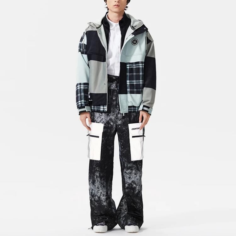 Li Ning Wade Series Color Block Hooded Fleece Loose Knit Jacket Men Jacket Water Gray Green AFDR743-6