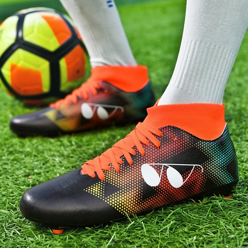Hip-top Football Shoes Men's/female AG Long Nail Socks, Students Artificial Grass Football Competition Training Shoes