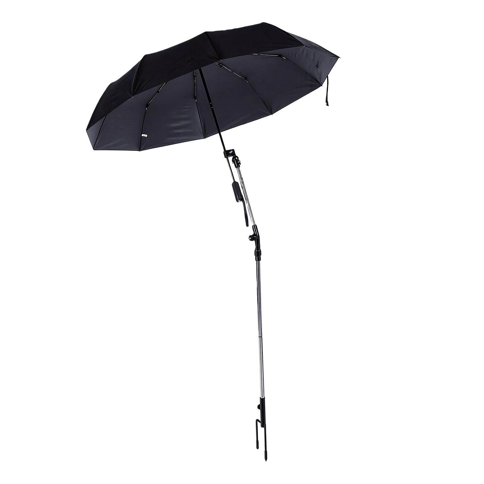Parasol de Plage avec Inserts au Sol Fibre de Verre Portable Pare-Soleil Parapluie Pliant d'Extérieur pour la Pêche Voyage à la Plage
