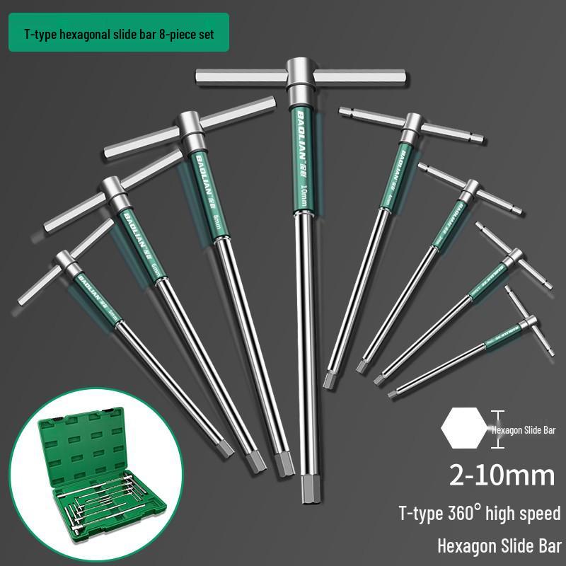 T-Typ Hochgeschwindigkeits-Dreh Sechskant-Gleitstangen-Schlüssel, 2 mm, Industriequalität Autoreparaturwerkzeug