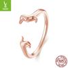 Popular Dachshund Open Ring Multi-Color Optional, Cute Animal 925 Sterling Silver Puppy Ring