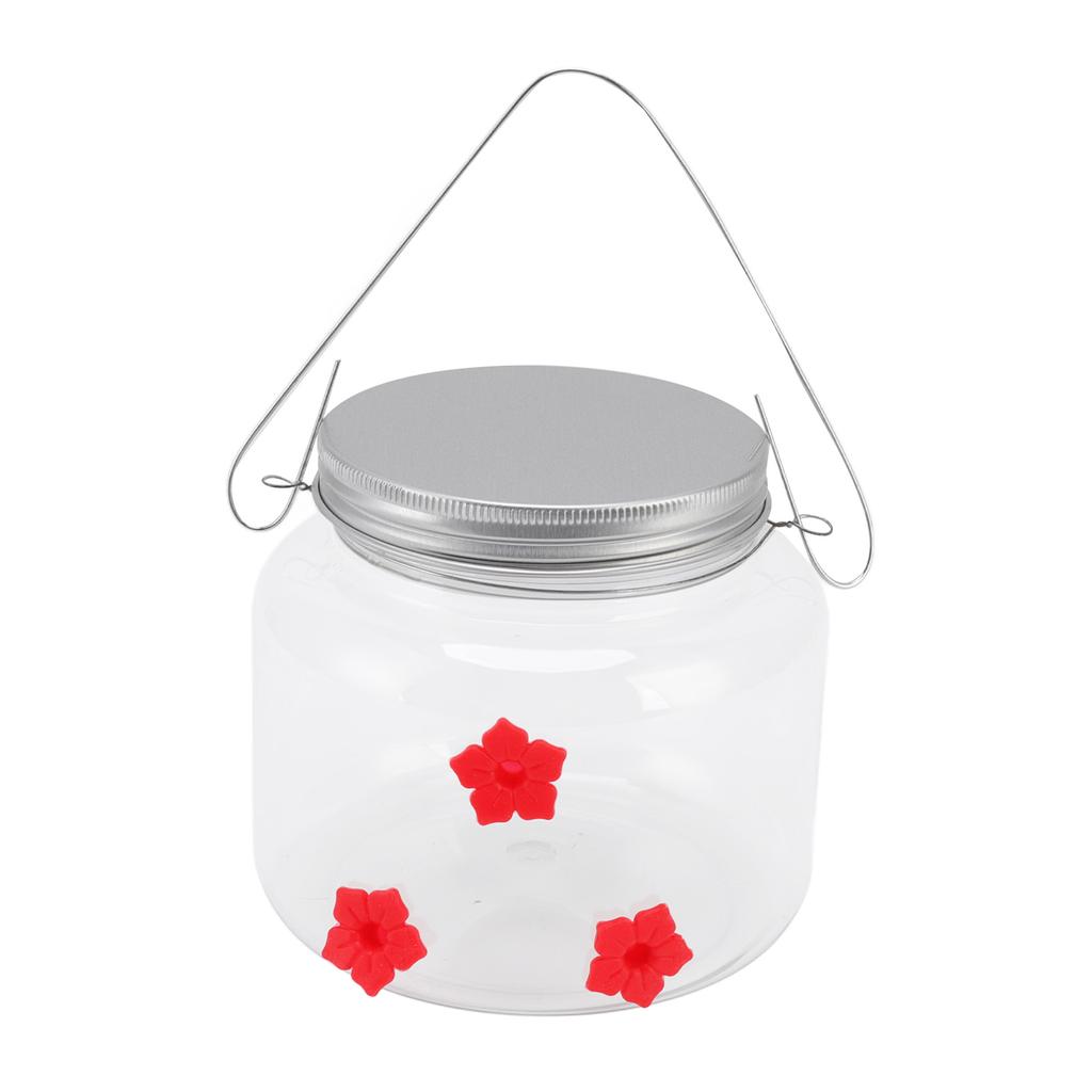 Hummingbird Feeder Clear Hanging Decorative Portable Hummingbirds Water Food Feeding Jar for Patio
