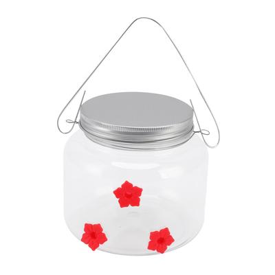 Hummingbird Feeder Clear Hanging Decorative Portable Hummingbirds Water Food Feeding Jar for Patio