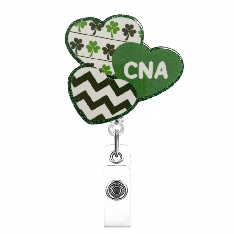 Patrick's Day Badge Holder Retractable Badge Reel with Metal Pocket Clip Doctor Nurse Badge Holder for Office