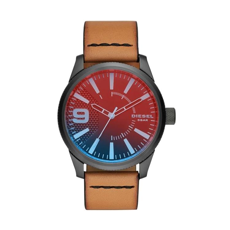 

Diesel Watch Quartz Movement Leather Strap 53Mm Red Dial 50M Water Resistant Unisex watches DZ1860 Red Watch Dial
