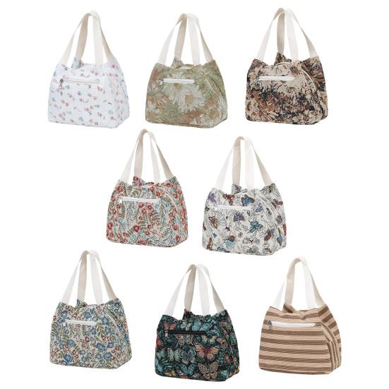 Waterproof Lunch Bag Stylish Floral Lunch Tote Portable Lunch Box Carrier for Women Commuting Picnic Camping