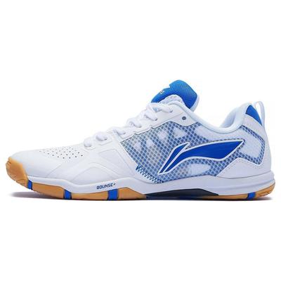 Li Ning Rutschfest Abriebfest Atmungsaktiv Niedrig geschnitten Tischtennis Schuhe Herren Weiß Blau APPT009-1