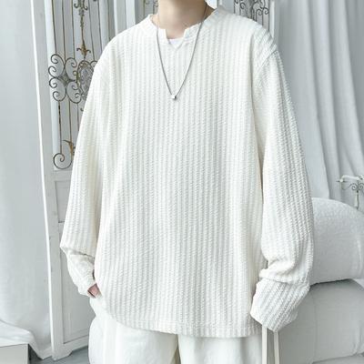 2024 Spring Autumn Men Long Sleeve T Shirts Men Casual Loose T-shirt Male Round Neck Tee Shirt Man Tops