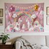 Exquisite Tapestry with Unicorn Rainbow Birthday Party Pattern, Ideal for Living Room Bedroom Office Decor and Home Party Wall Decoration