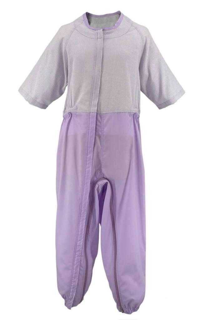 2920 Nursing Care Short Unisex Pajamas, Summer, Sleeve, (Size 2, Lavender, Medium)