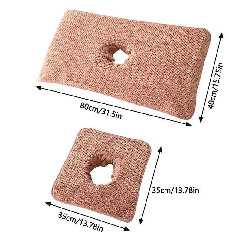 35*35Cm 40*80Cm Thickened Coral Velvet Beauty Spa Massage Face Towel With Hole Bed Bandana Massage Table Planking Cosmetic Towel