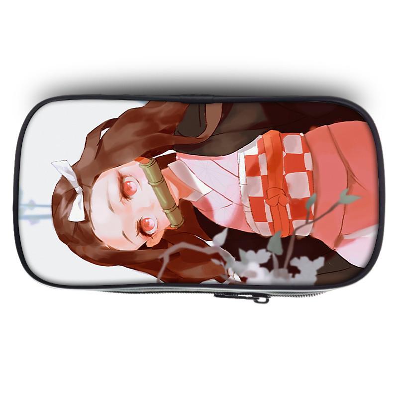 Spacious Oxford Demon Slayer Pencil Case For Students With Casual Style