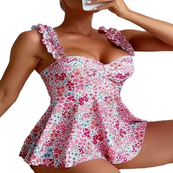 European & American Style Floral Sling Dress – Sexy Women's Fashion Swimsuit