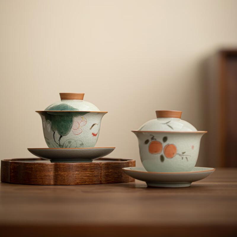 Traditional Chinese Ceramic Gaiwan Tea Bowl