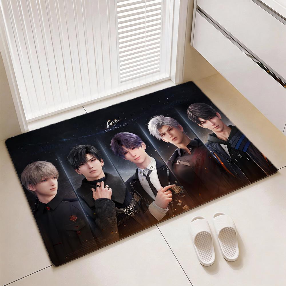 Fantasy Game L-Love and Deepspace Floor Mat Soft Thickened Flannel Door Mat Non-Slip Living Room Rug Home Decor