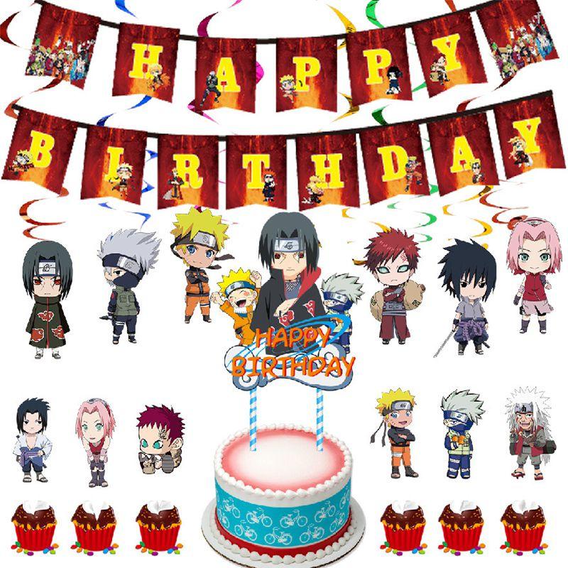 Ninja Theme Naruto Party Supplies Decor Banner Balloon Cake Topper Adult Kids
