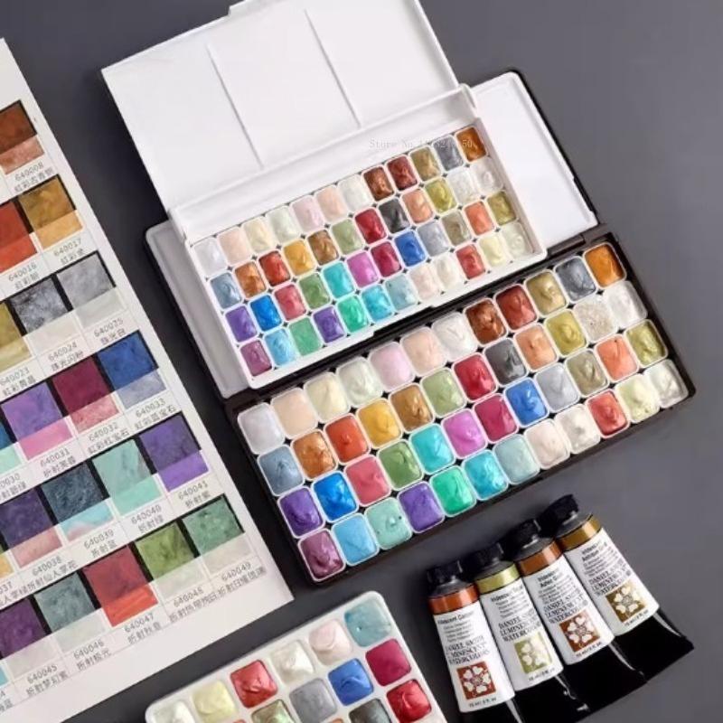 48 Farben 1ml Perlmuttfarbene Solide Aquarellfarbe Künstlerbedarf Outdoor-Skizze Handgemalte Aquarellmalerei Kreation