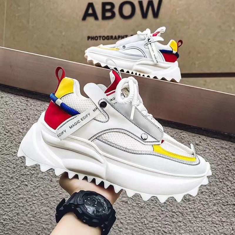 Klobiger Sneaker Herren Designer Reifensohle Laufschuhe Mode Lässig Mesh Atmungsaktives Gewebe Erhöhte Interne Plateauschuhe
