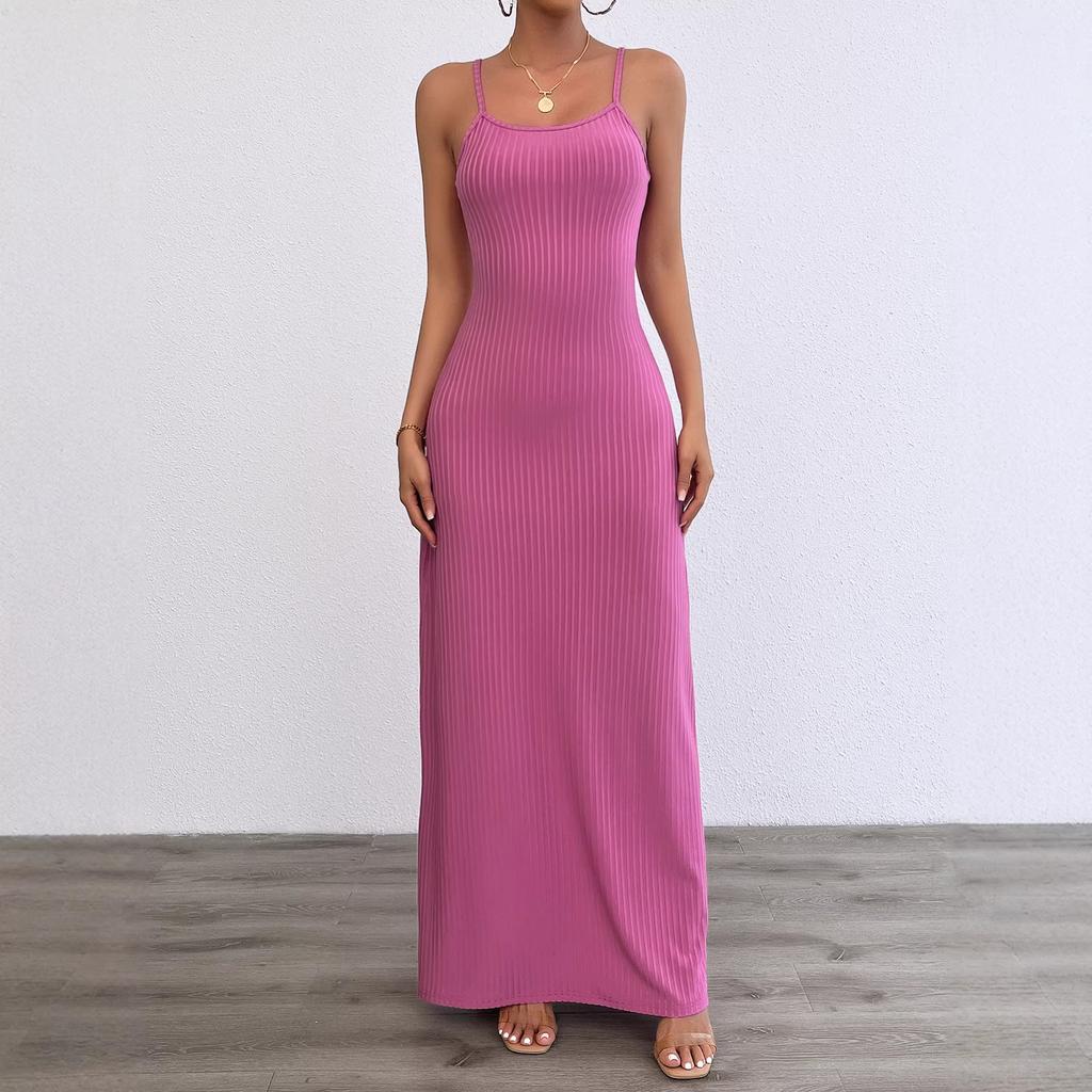 New Celebrity Style Fashion Women's Clothing Pure Desire Sexy Suspender Splicing Dress Long Dress Women