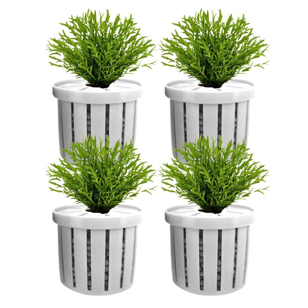 4 Pieces Aquarium Hydroponics Planting Holder Aquarium Plant Pots Stable Fish Tank Plant Pots Water Feature Decoration