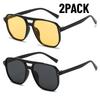 2PACK Vintage Square Sunglasses Woman Retro Brand Mirror Sun Glasses Fashion Black Orange Candy Colors Oculos De Sol Feminino