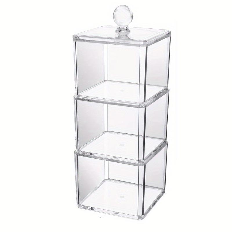 

Органайзер для аксессуаров для волос для девочек, Прозрачный 3-уровневый штабелируемый акриловый органайзер для резинок для волос, для повязок на голову, бантов, организации ватных палочек чёрный