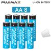 PUJIMAX 1.5V AA Li-ion Batteries, 4255mWh, Rechargeable, 8 Pack