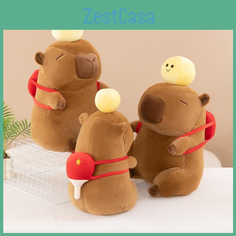 Table Tennis Capybara Backpack Plush Toy Cartoon Children Birthday Doll Gift
