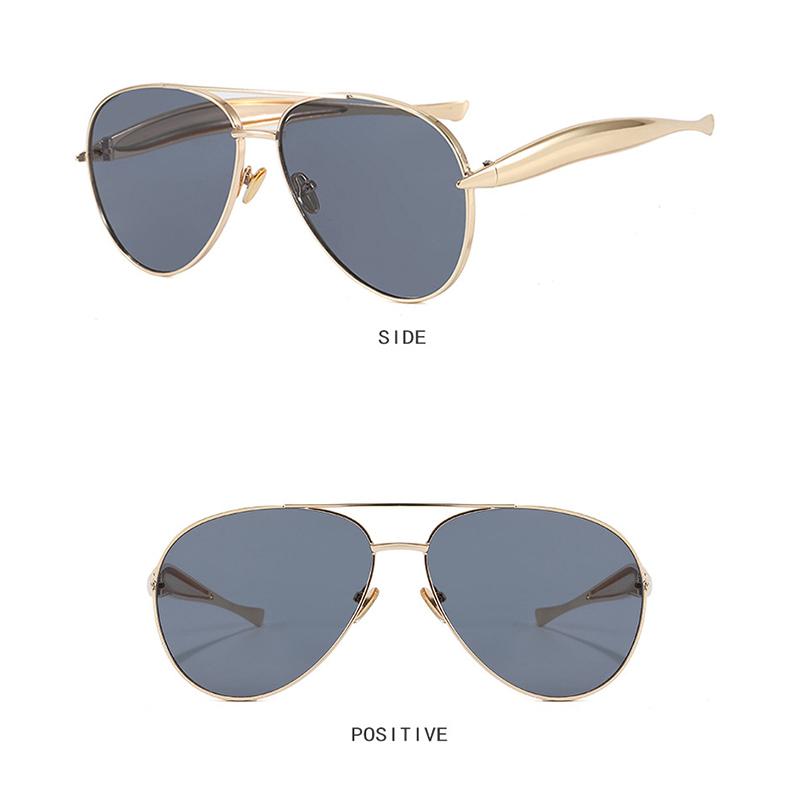 Luxus Metall Rund Dicke Fassung Sonnenbrille Lässig Uv400 Schutz Brille Für Damen Herren Doppelsteg Sonnenbrille