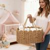 Seil-Aufbewahrungskorb, Aufbewahrungsbox für Babyzimmer mit herausnehmbaren Trennwänden, Tragbare Auto-Aufbewahrungsbox.