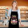 I Bake Because Punching People is Frowned Upon Apron, Funny Cake Print Kitchen Bib, Novelty Gift for Bakers