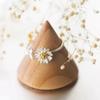 Huitan Sweet Yellow Daisy Flower Opening Ring Fresh Style Gorgeous Finger Accessories for Party Versatile Daily Wearable Jewelry