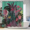 Tropical Leaf Shower Curtain Botanical Floral Print Nature Greenery Bathroom Decor Washable Waterproof Modern Home Textile