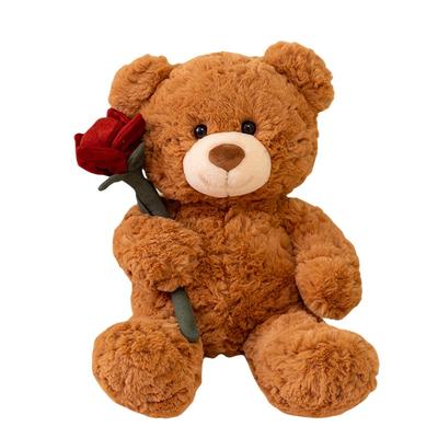 30cm Kreativ Tegneserie Rosebjørn Plysjdukke Brun Rosa Krøllete Dyr Bjørn Plysjleketøy Hjemmedekor Valentinsdagsgave til Kjæreste
