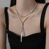 Zeitgenössische Edelstahl-Halskette mit verstellbarer Länge Choker-Halsketten