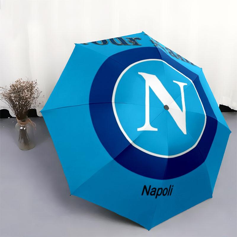 1 PC Automatic Folding Umbrella - SSC Napoli Custom Name Pattern, Portable & Foldable Design with 8 Ribs, Christmas Birthday Gifts