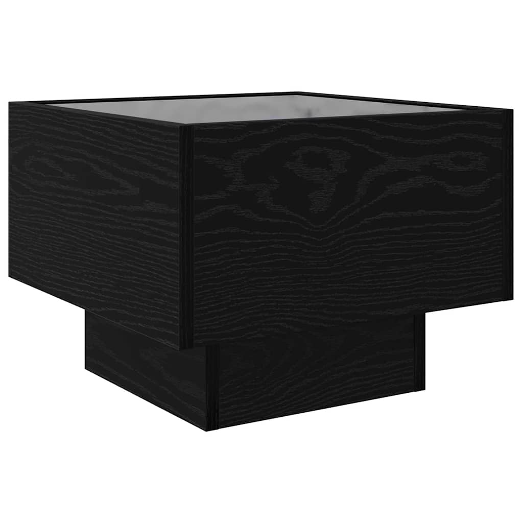 Coffee Table Black Oak Look 40 X 40 X 30 Cm Engineered Wood