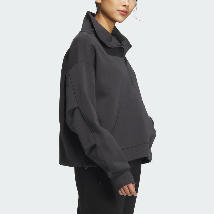 Adidas Sportswear Track Top Letter Logo Print Sports Jacket Women Jacket Carbon-Black IS7413