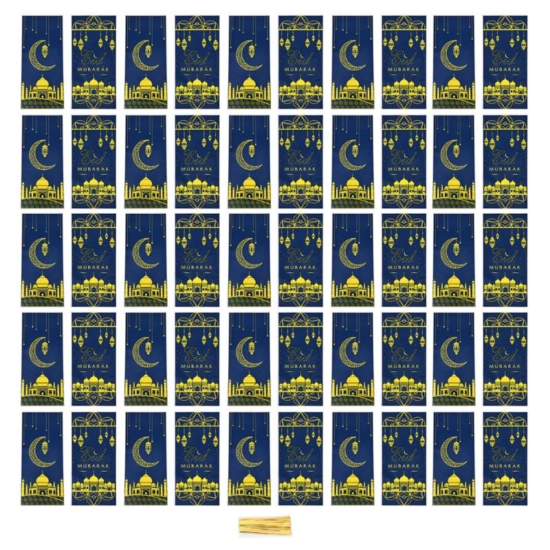 

Unique Patterned Gift Bag Cookie Bag with Twist Tie Theme Print Bag Pouches Gift Packagings for Various Parties 50pcs 1