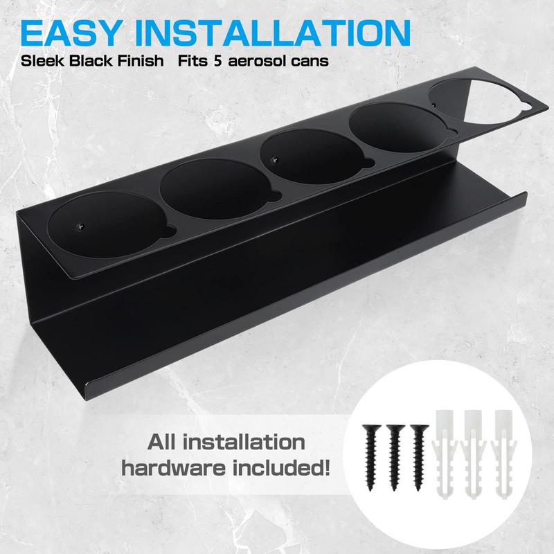 Spray Paint Organizer Lube Can Storage Rack 5 Can Holes Shelf Steel Aerosol Spray Can Rack Organizer Aerosol Spray Bottle Holder