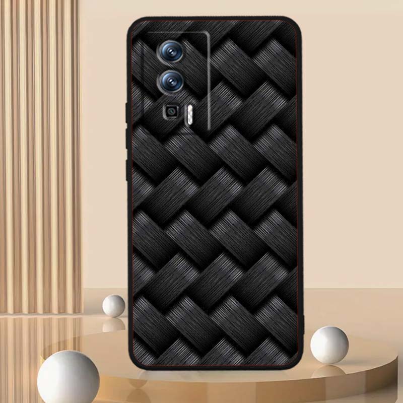 Black carved woven texture Phone Case For Xiaomi Redmi 12 13C 12C 13 10C 9T A2 9A 9C 7A Note 10S 8T 10 9 8 Pro 4G 5G Black