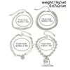 4-piece/set Fashion Imitation Pearl Metal Heart-shaped Pendant Bracelet for Women's Creative Silver Cubic Chain Jewelry