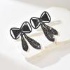 Rhinestone Earrings Temperament Bow Crystal Rhinestone Earrings Women'S Premium Bridal Earrings Earrings