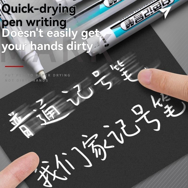 1-20Pcs White Permanent Marker Pens 0.7/1.0/2.5MM Markers Paint Pen For Plastic Leather Glass Stone Metal Art Painting Supplies